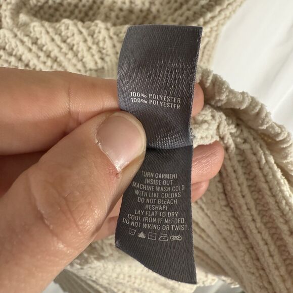 Aerie Sweater Women's Large White Knit Long Sleeve Turtle Neck Pullover - Picture 9 of 13